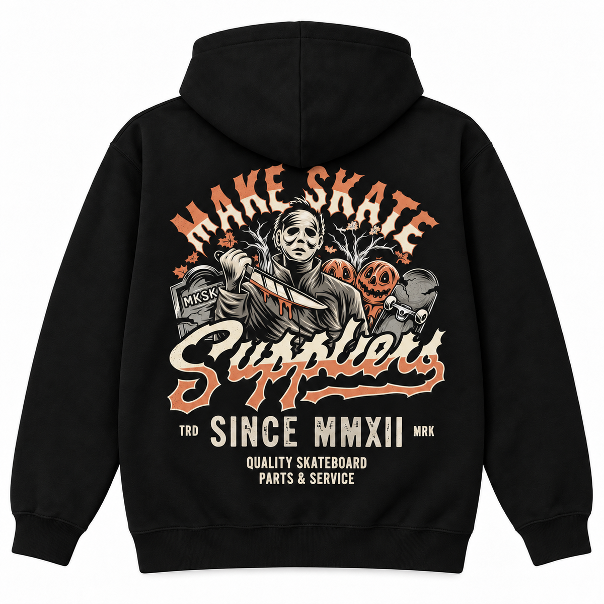 MKSK8 "MICHAEL MYERS" PUMPKIN HEAVYWEIGHT HOODIE 13oz